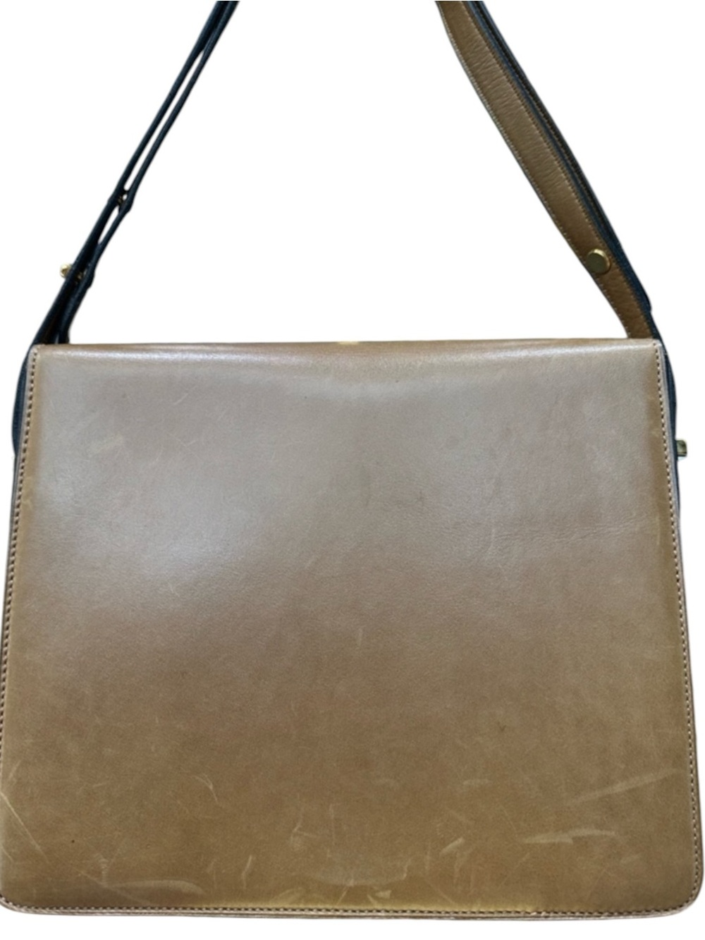 Vintage Bally International Italy Tan Leather & canvas Turn Lock Shoulder Bag - Picture 6 of 11